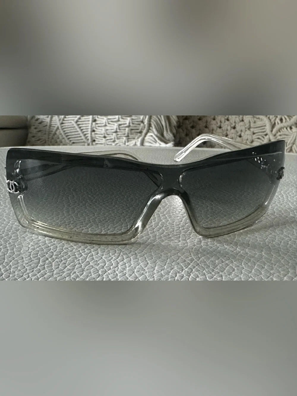 Chanel Vintage Collector CC Sunglasses - Dark Gray Gradient Lenses / Clear Frame
